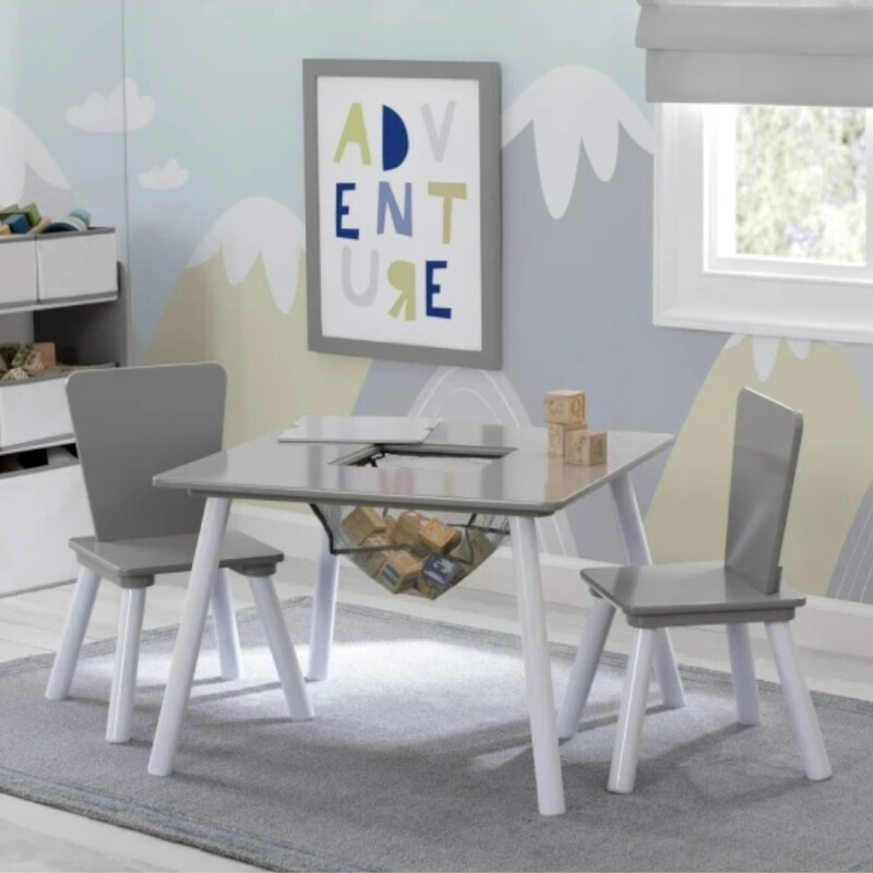 Set mesa y organizador infantil gris/blanco Set mesa y organizador infantil gris/blanco