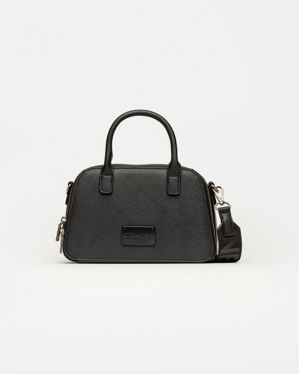 Cartera de mano New Penny en efecto cuero saffiano Negro