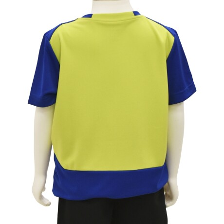 Remera Reebok Infantil Ess Tech Deportiva p/Training Fitness Azul/verde