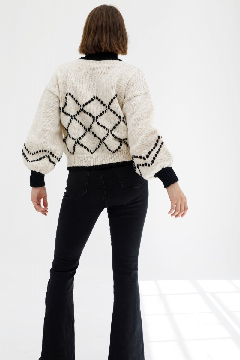 Sweater Inca Blanco/Negro