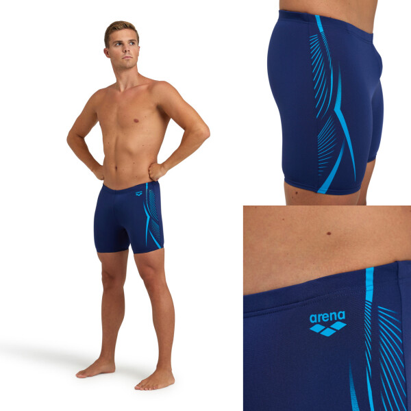 Malla De Entrenamiento Para Hombre Arena Men's Swim Mid Jammer Feather Print Azul