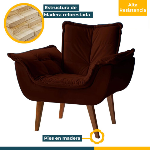 SILLON Butaca EROS Poltrona con asiento y espaldar de espuma revestido en terciopelo - Jolie 11 SILLON Butaca EROS Poltrona con asiento y espaldar de espuma revestido en terciopelo - Jolie 11