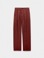 Pantalón Con Efecto Arrugado teja