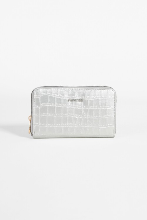 Billetera croco plateado