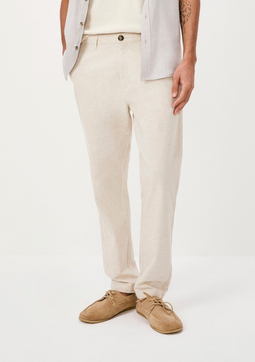 PANTALÓN RECTO CHINO - BEIGE 