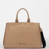 Cartera de Mano Anette Grande en Efecto Cuero Liso Natural