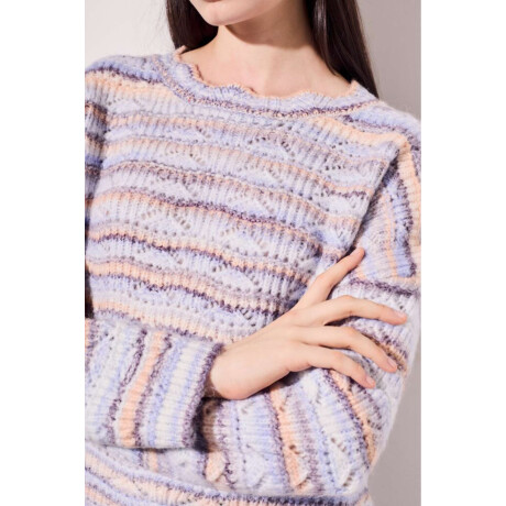Sweater Texturado Multi Celeste