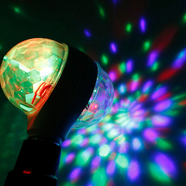 Luz Fiesta Disco Doble Lampara Rgb Colores Giratoria Fiest Luz Fiesta Disco Doble Lampara Rgb Colores Giratoria Fiest