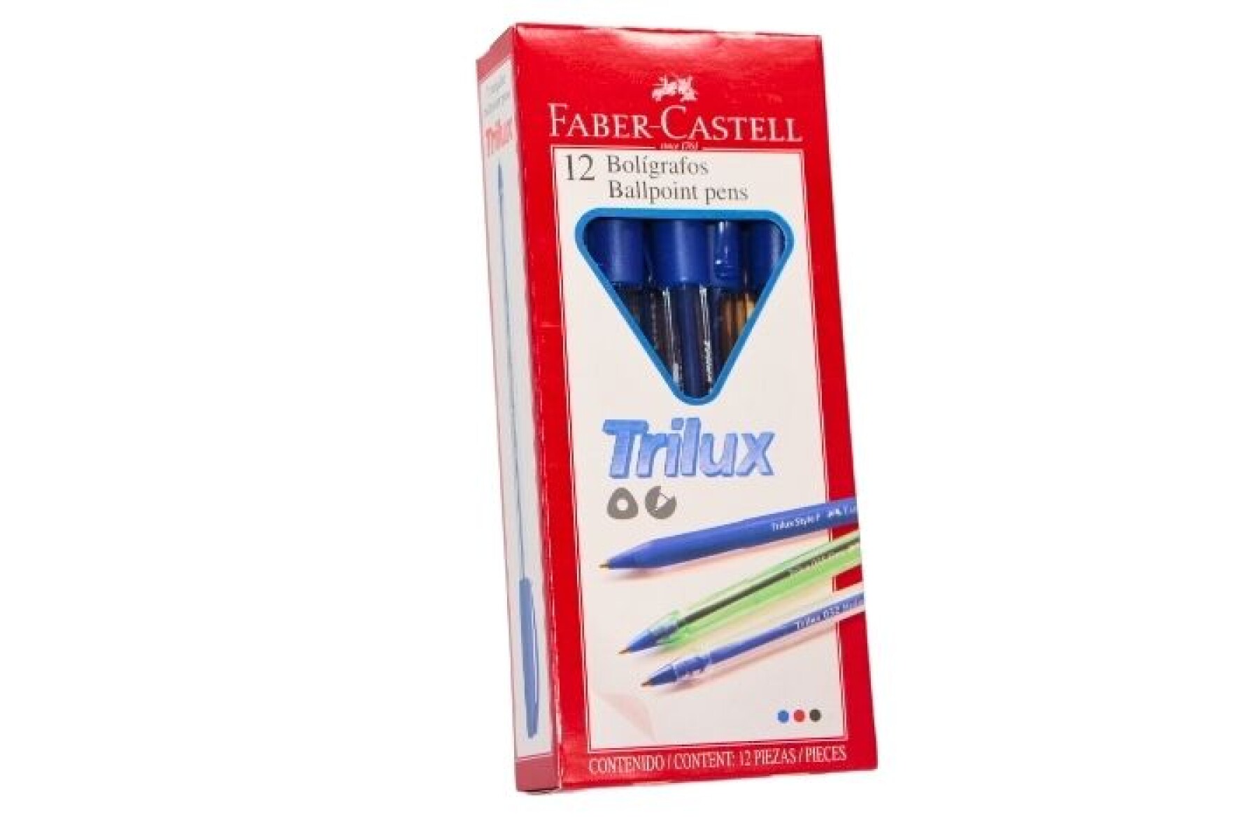 BOLIGRAFO FABER TRILUX CAJA X 12 UNIDADES COLOR AZUL 