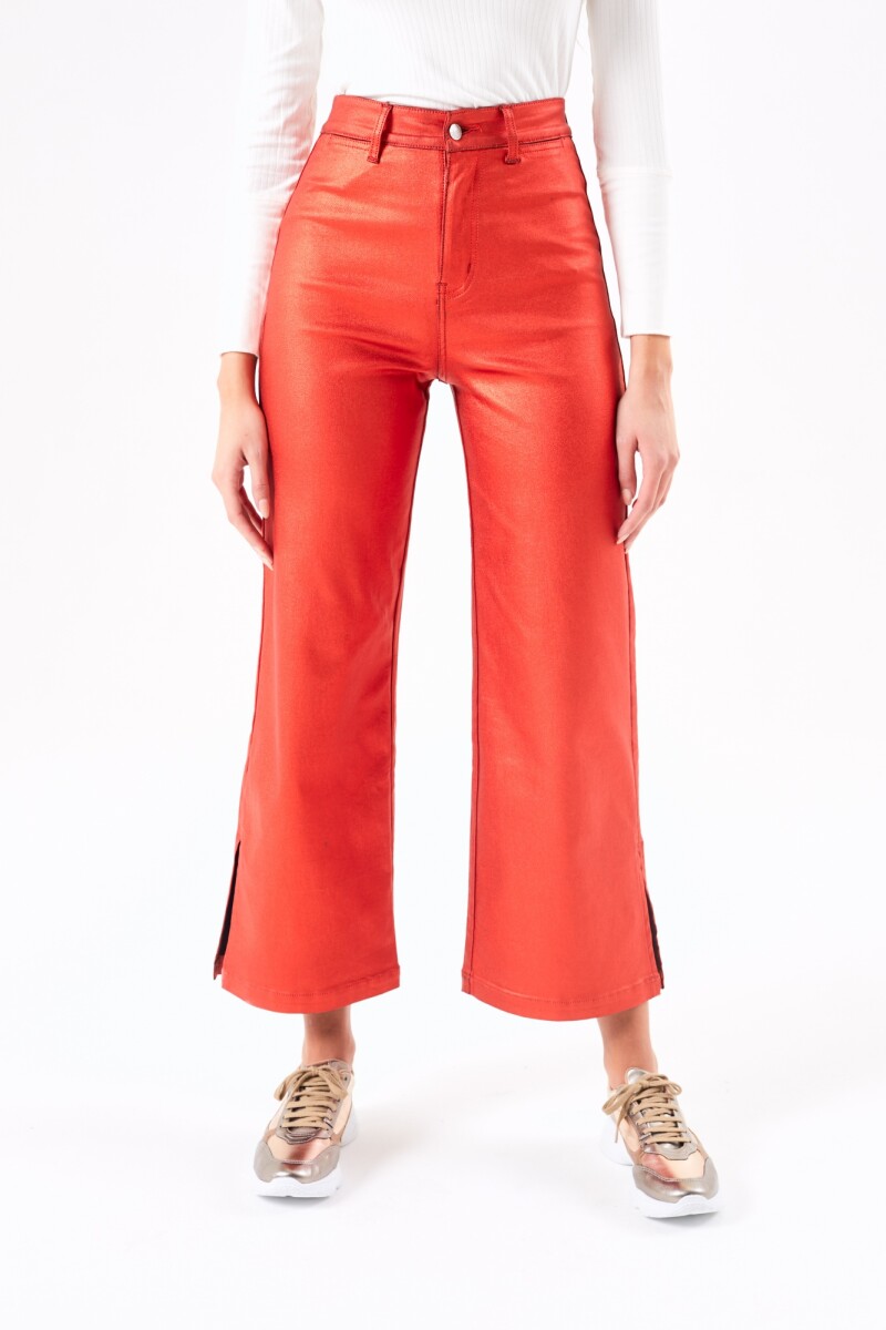 Wide Leg Metalizado - Rojo 