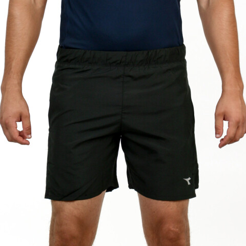 Diadora Hombre Short Deportivo Dry Fit Negro-Negro