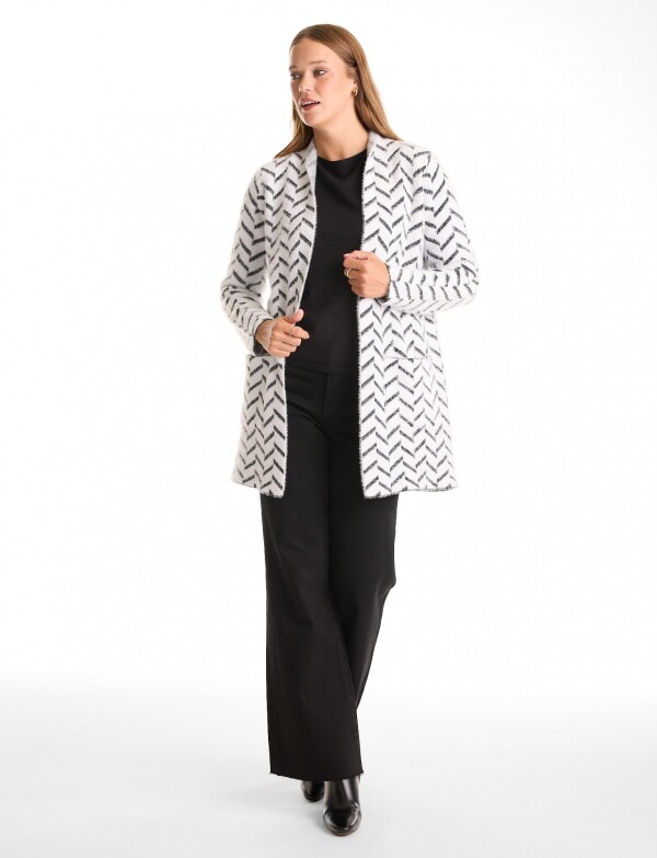 Cardigan Soft Print BLANCO/NEGRO