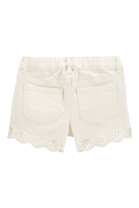 Short de algodón, dobladillo con ojales Sin color
