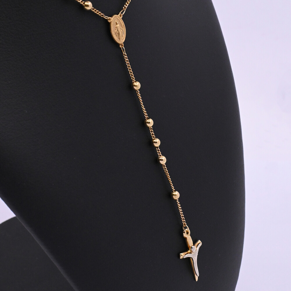 Rosario oro 18k 2 tonos con virgen milagrosa. Rosario oro 18k 2 tonos con virgen milagrosa.