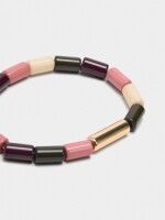 Pulsera Elástica Cuentas Cilíndricas multicolor