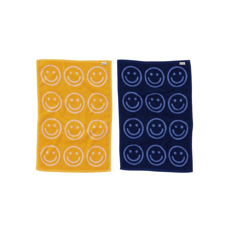 Toalla de Manos Set x2 un. 100% algodón orgánico 76x51cm Happy Blue Marigold