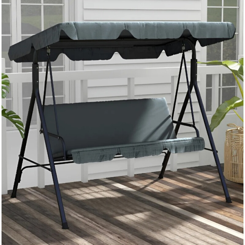 Hamaca Silla De Columpio Para Porche Para 3 Personas Azul