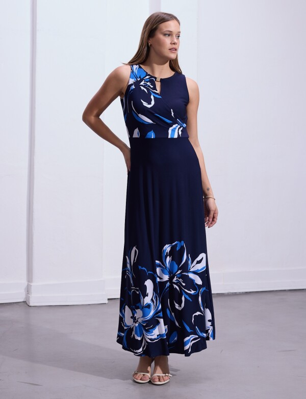 Vestido Maxi Keyhole MARINO/MULTI