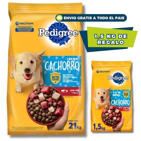 PEDIGREE PERROS CACHORROS 21 KG + 1.5 KG