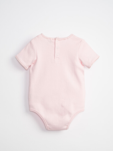 Body Manga Corta Rib Rosa