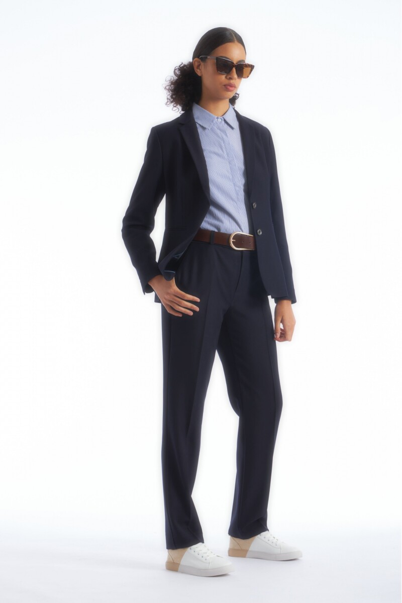 Camisa rayada azul marino