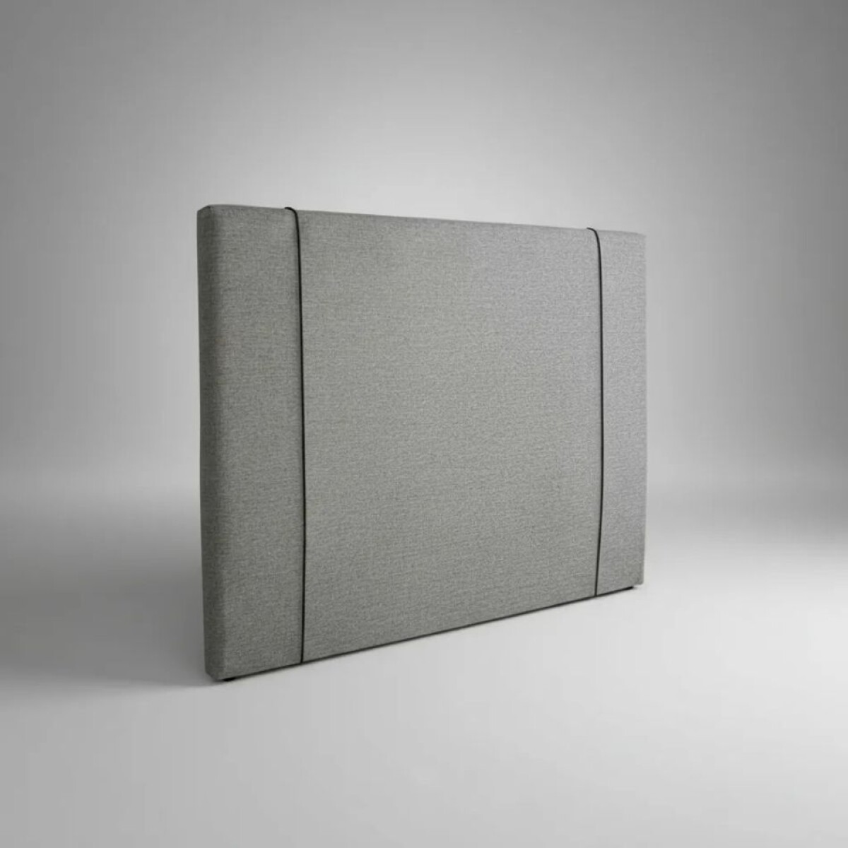 RESPALDO 2 PLAZAS (1.40 MTS) - LISO TAPIZADO GRIS C/LISTON NEGRO 