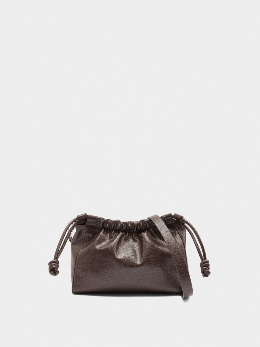 Bolso Bandolera Con Fruncido marron