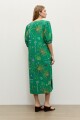 Maxi vestido estampa Étnica verde