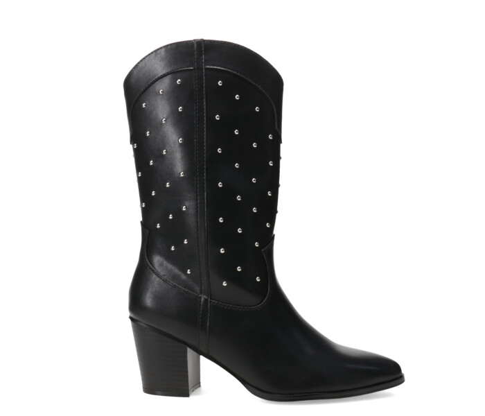 Bota TAOS de caña alta con tachas Black