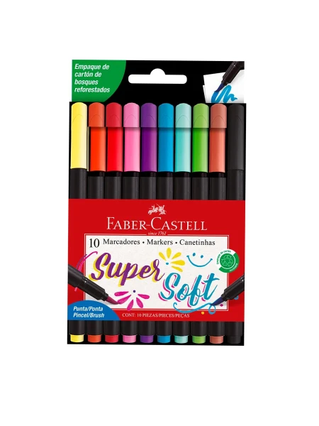 MARCADORES SUPERSOFT PUNTA PINCEL MULTICOLOR