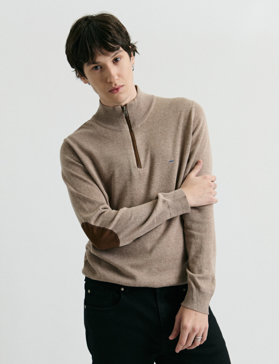 470996 SWEATER MEDIO CIERRE HARRINGTON LABEL Tostado