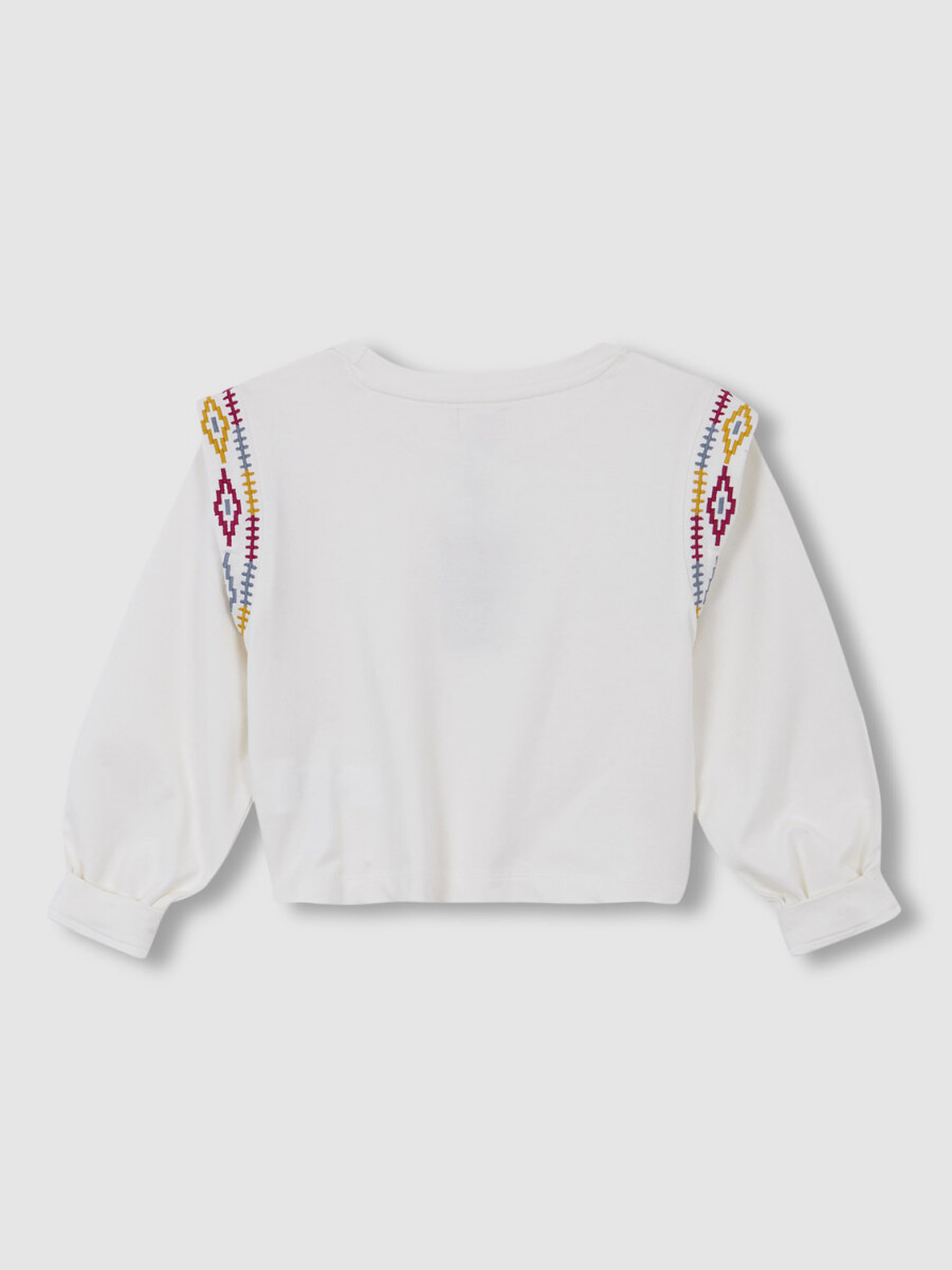 Sudadera Bordados Blanco