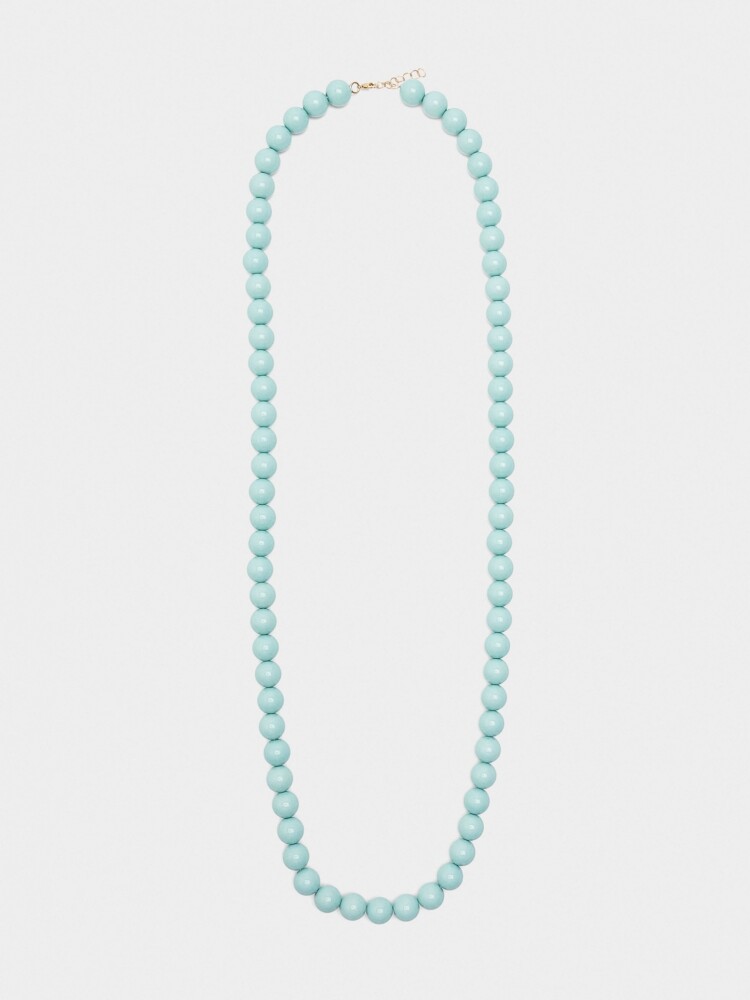 Collar Largo Con Cuentas verde