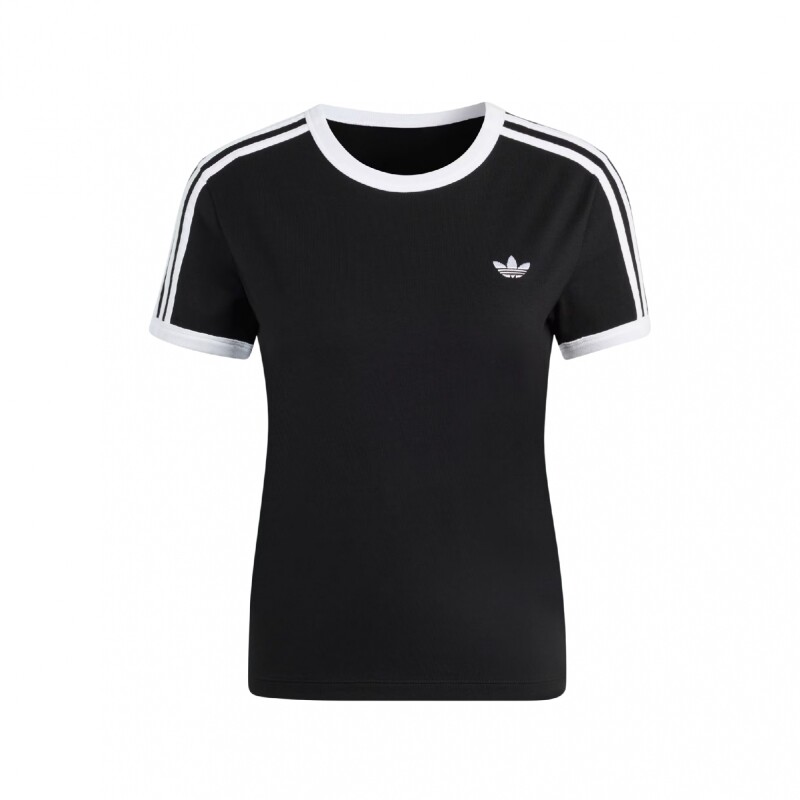 REMERA adidas 3 STRIPE TEE SLIM Black White