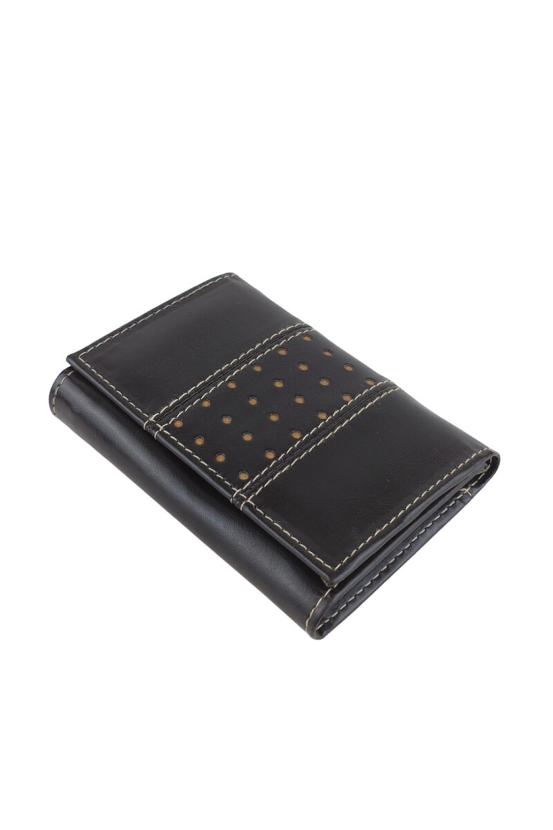 Billetera Dama Compacta con Perforaciones Marrón