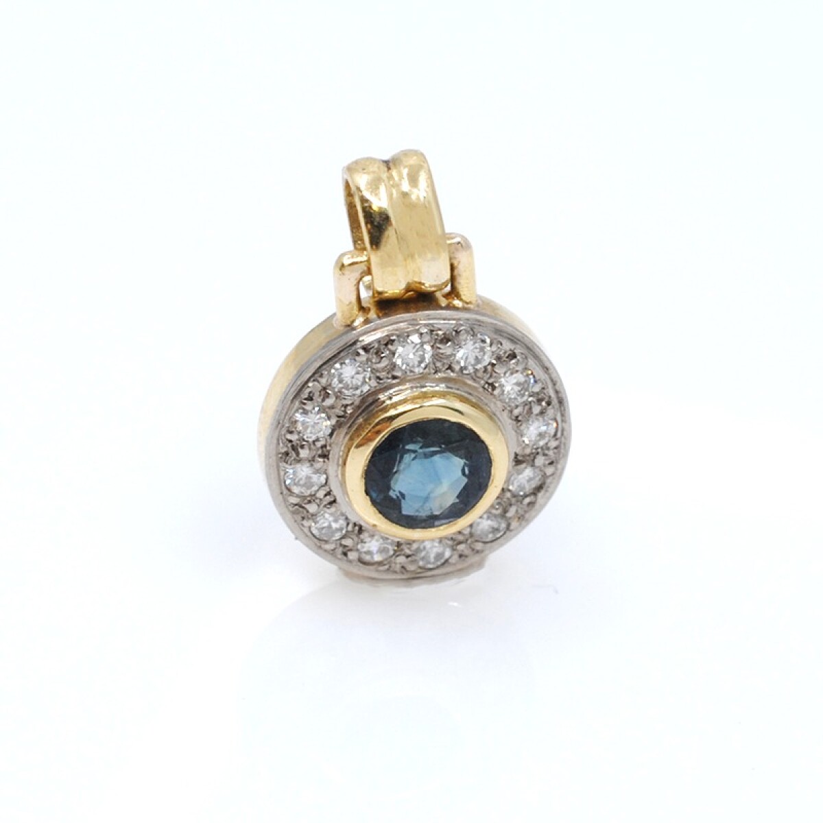 Colgante en oro 18k brillantes y zafiro 