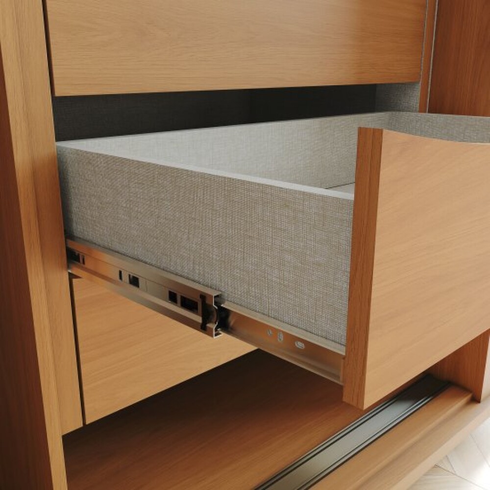 ROPERO MOZATTE 2 PUERTAS 6 CAJONES INTERNOS CON ESPEJO GUARDARROPA CLOSET ARMARIO OFF-WHITE