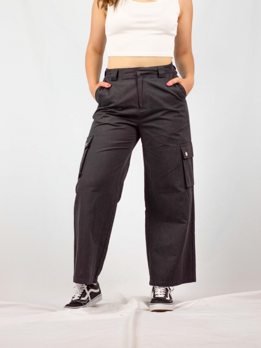 Pantalon Cargo Cropped - Black 