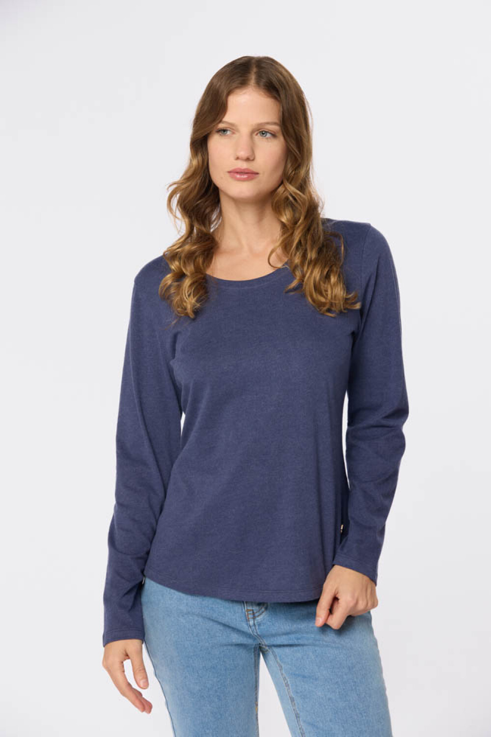 REMERA LISA MANGA LARGA Azul