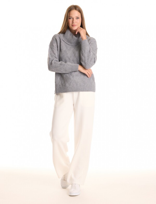 Buzo Cuello Volcado GRIS