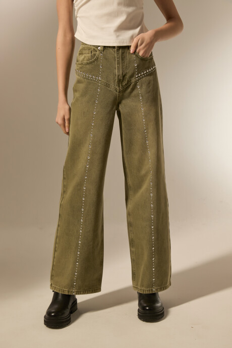 Pantalon Nalina Verde Oliva Oscuro
