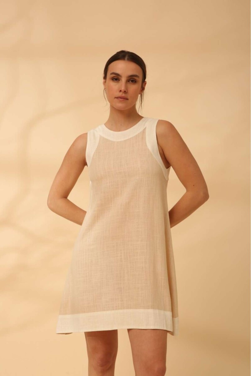 Vestido Acai Short Ss24 - Beige Y Mant 