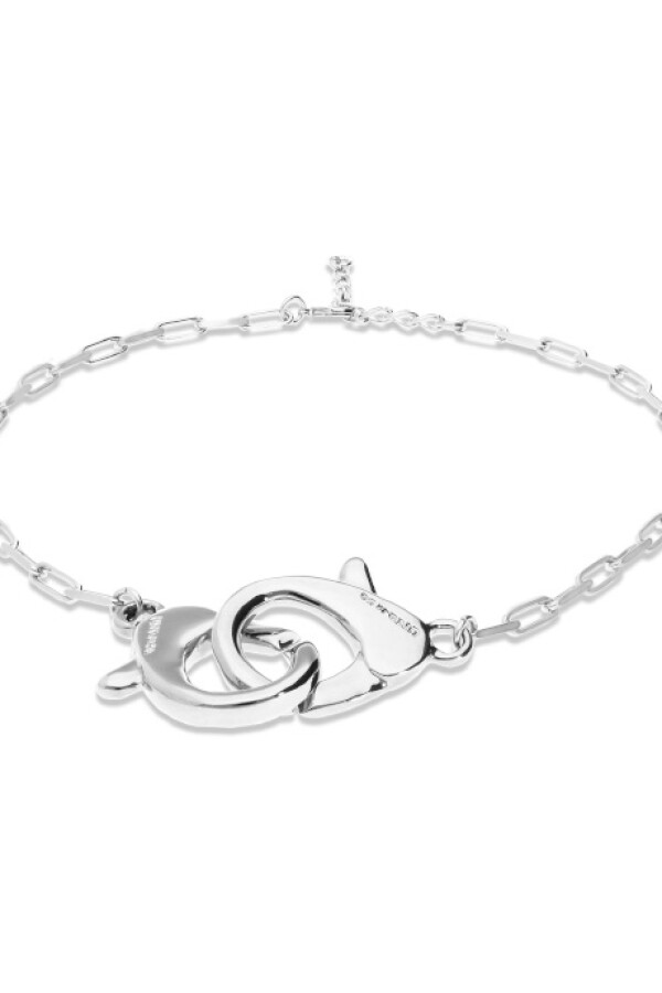 COLLAR BAÑADO EN PLATA CON MOSQUETÓN ENTRELAZADO GRANDE Colgante