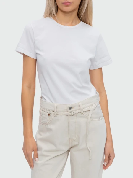 Golden Goose-Remera manga corta de algodón, Doris slim Blanco
