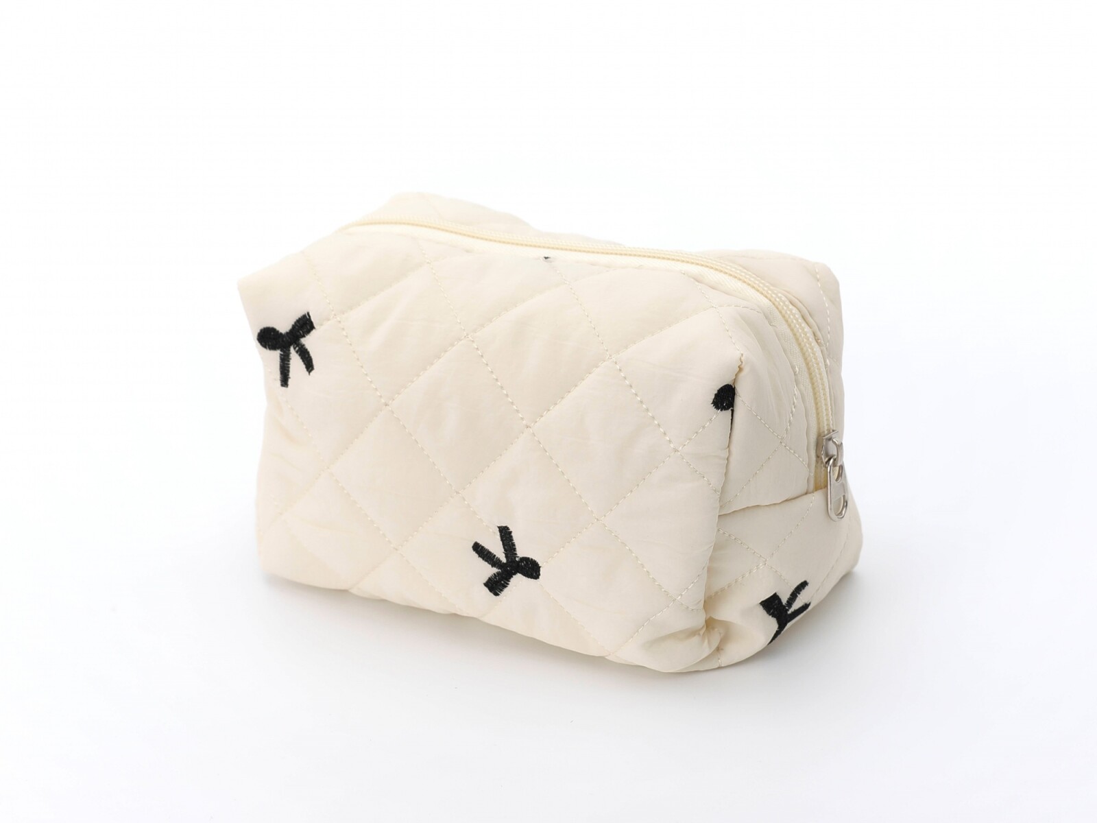 NECESER DE ALGODÓN ACOLCHADO CON LAZO BORDADO - BEIGE 