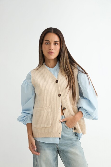 CHALECO LONGAN BEIGE