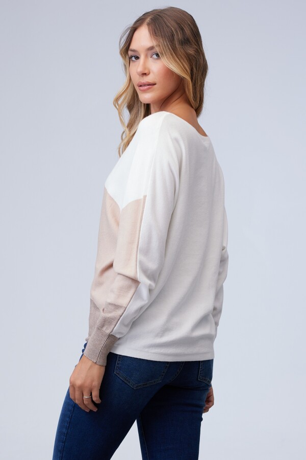 Buzo Dolman Colorblock MULTI/BEIGE