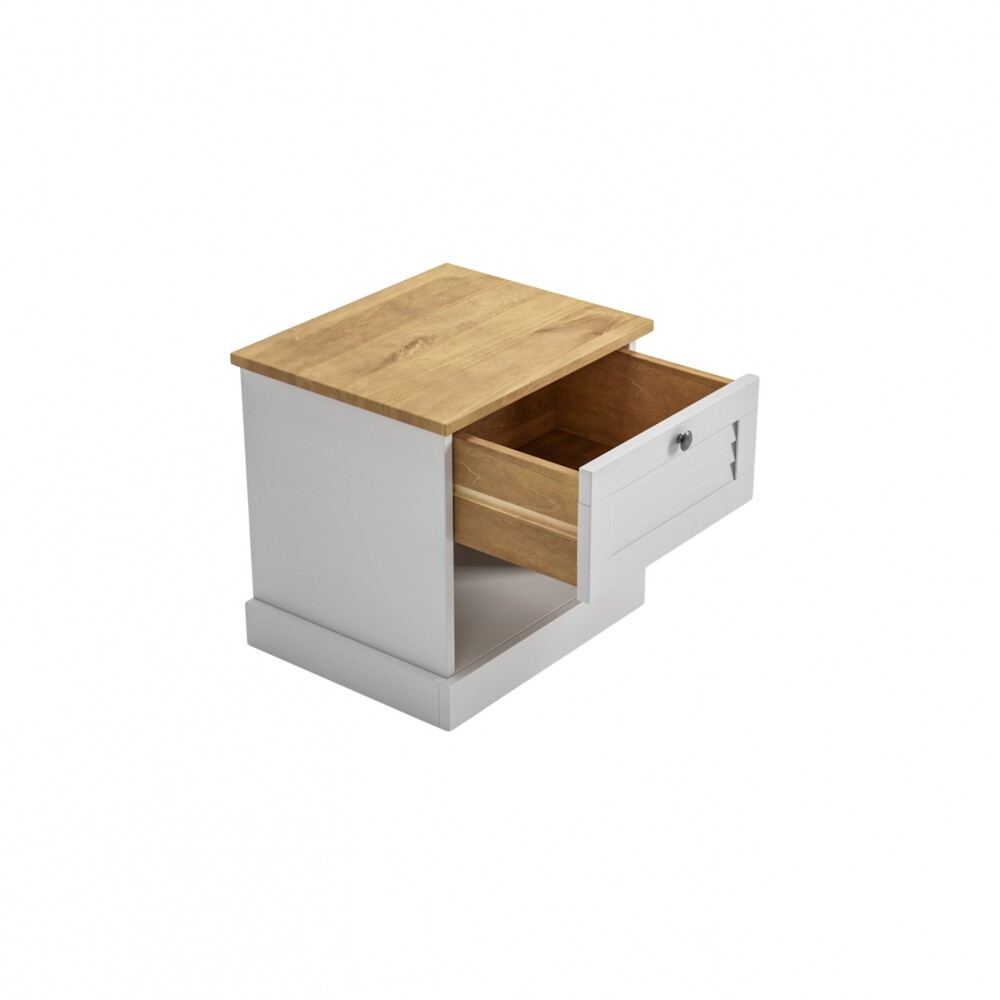 Mesa de Luz - 1 Cajón - Línea Valenciana Blanco