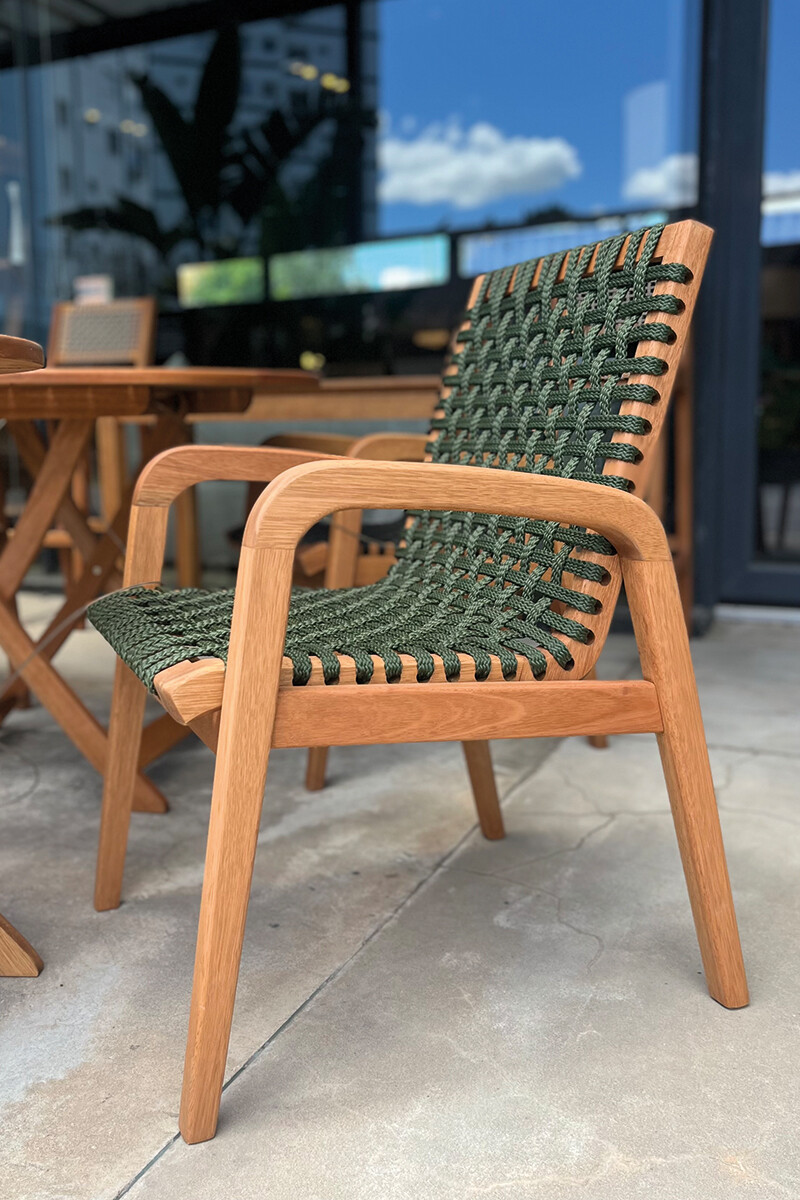 TRACO SILLA SILLA TRACO C/BRAZO CUERDA VERDE 56x62x85CM JATOBA