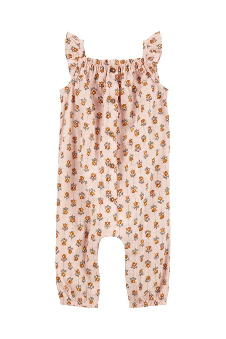 Monito de algodón con volados diseño floral Sin color